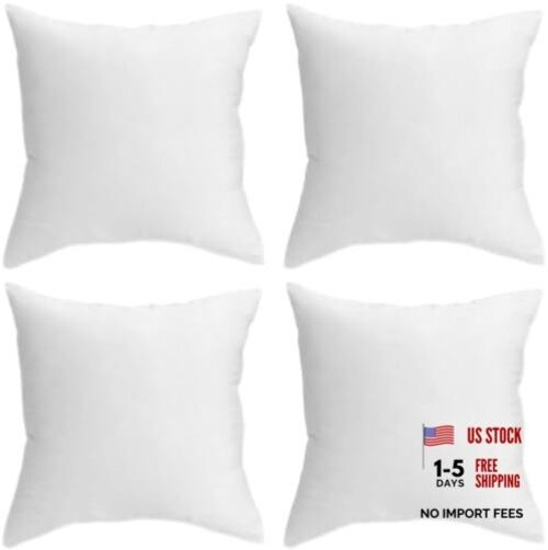 18 x 18 Throw Pillow Insert - Pack of 4 White, Down 18" x 18" (Pack of 4)