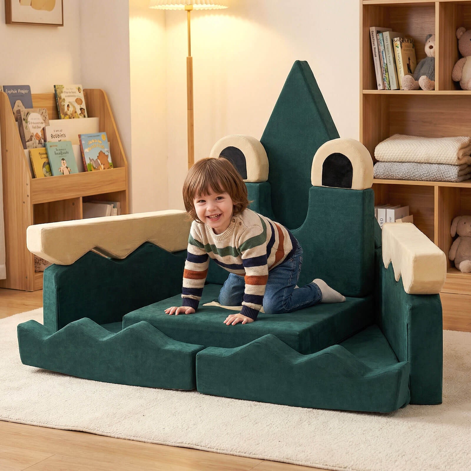 17 PCS Modular Kids Play Couch Multifunctional Convertible Kids Sofa Furniture