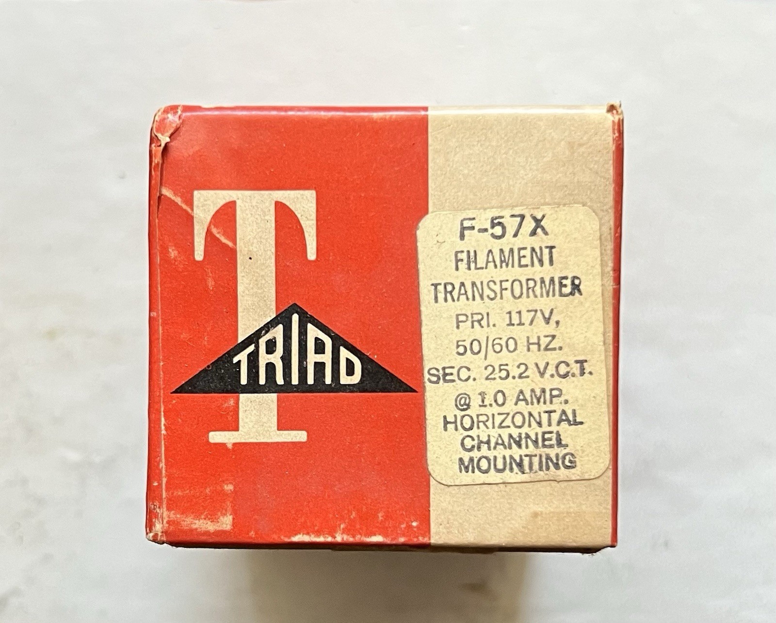 Triad F-57X Filament Transformer 25.2V CT  - NOS
