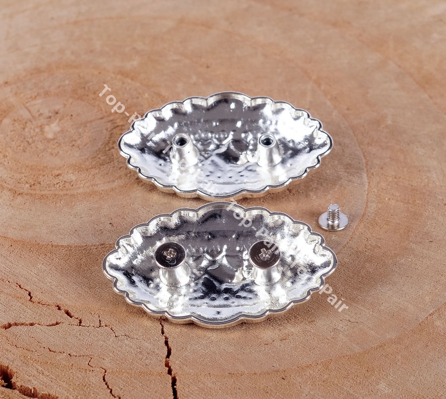 5PCS 50*30mm Western Gold Silver Plated Horse Cross Belt Leathercraft CONCHOS