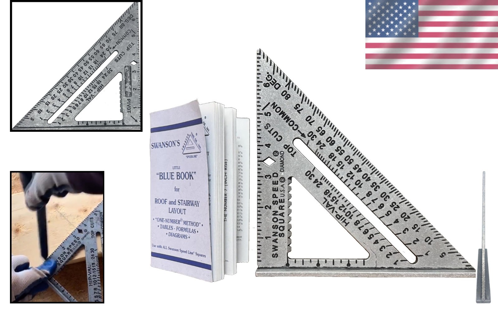 Versatile Swanson 7-Inch Blue Speed Square - Angle & Cutting Guide Included