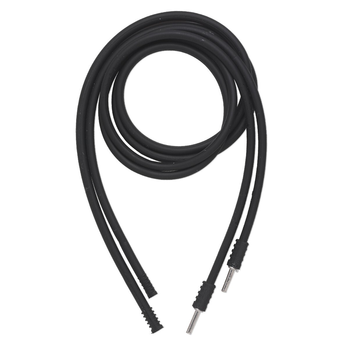 Necklace Cord, 2 Black 20" Silicone 3mm Round w/ Stainless Steel Hidden Clasp
