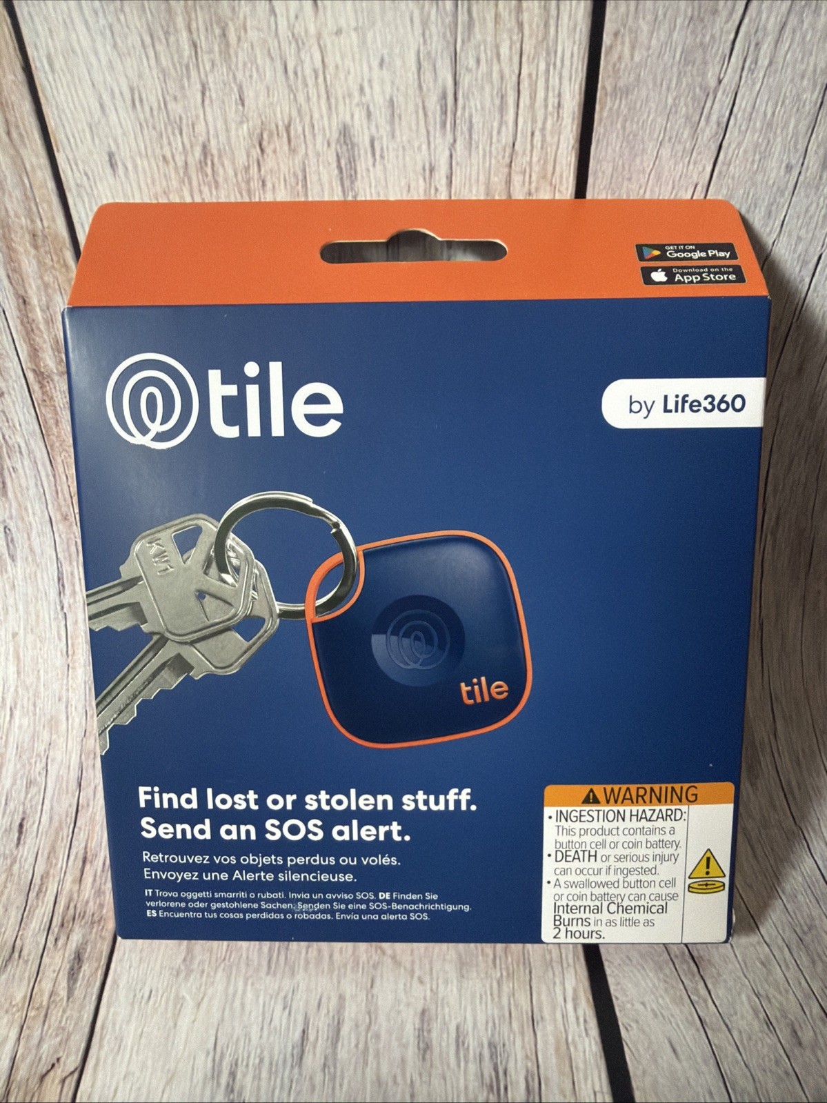 Tile Mate by Life360 Bluetooth Key Finder Navy Blaze (1-Pack) New/Sealed