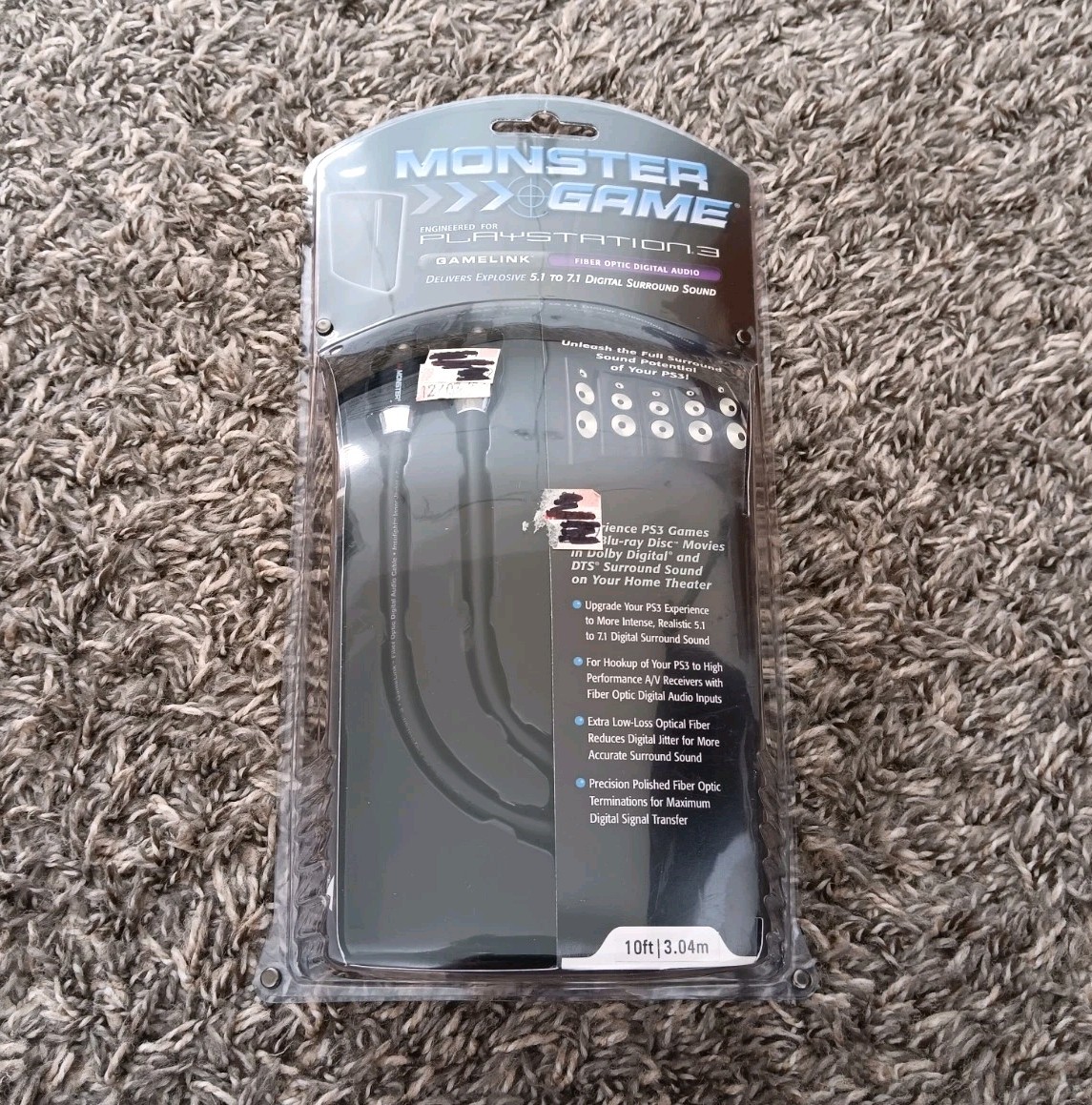Monster Game Cable PlayStation 3 Gamelink Fiber Optic Digital Audio 5.1 To 7.1 S