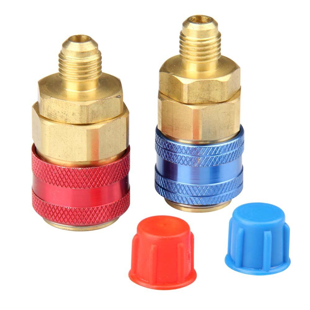 2X A/C AC Refrigerant Automotive Air Conditioning Quick Coupler Low & High Side