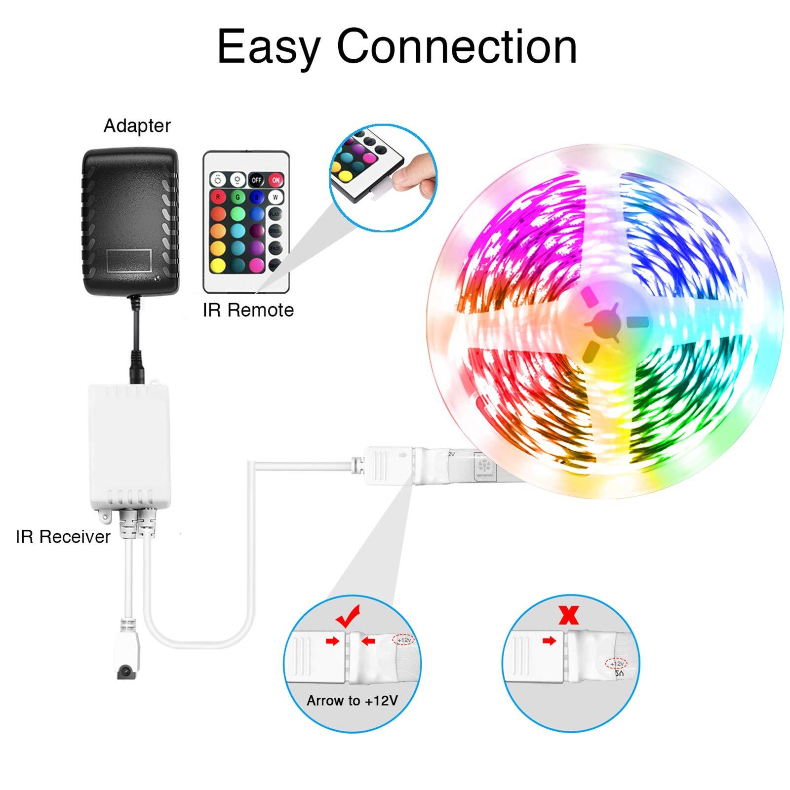 LED Strip Lights 25 FT, App Controlled Bluetooth Led Light Strips Sync with M...