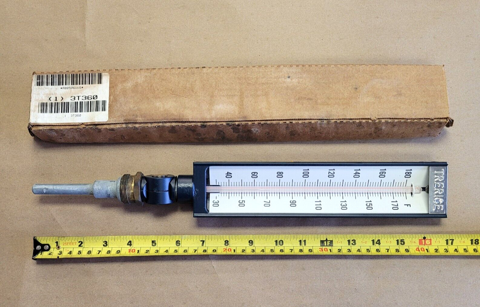 TRERICE THERMOMETER PART NO. A00506WWG MODEL BX91403-1/2 RANGE 30/180F