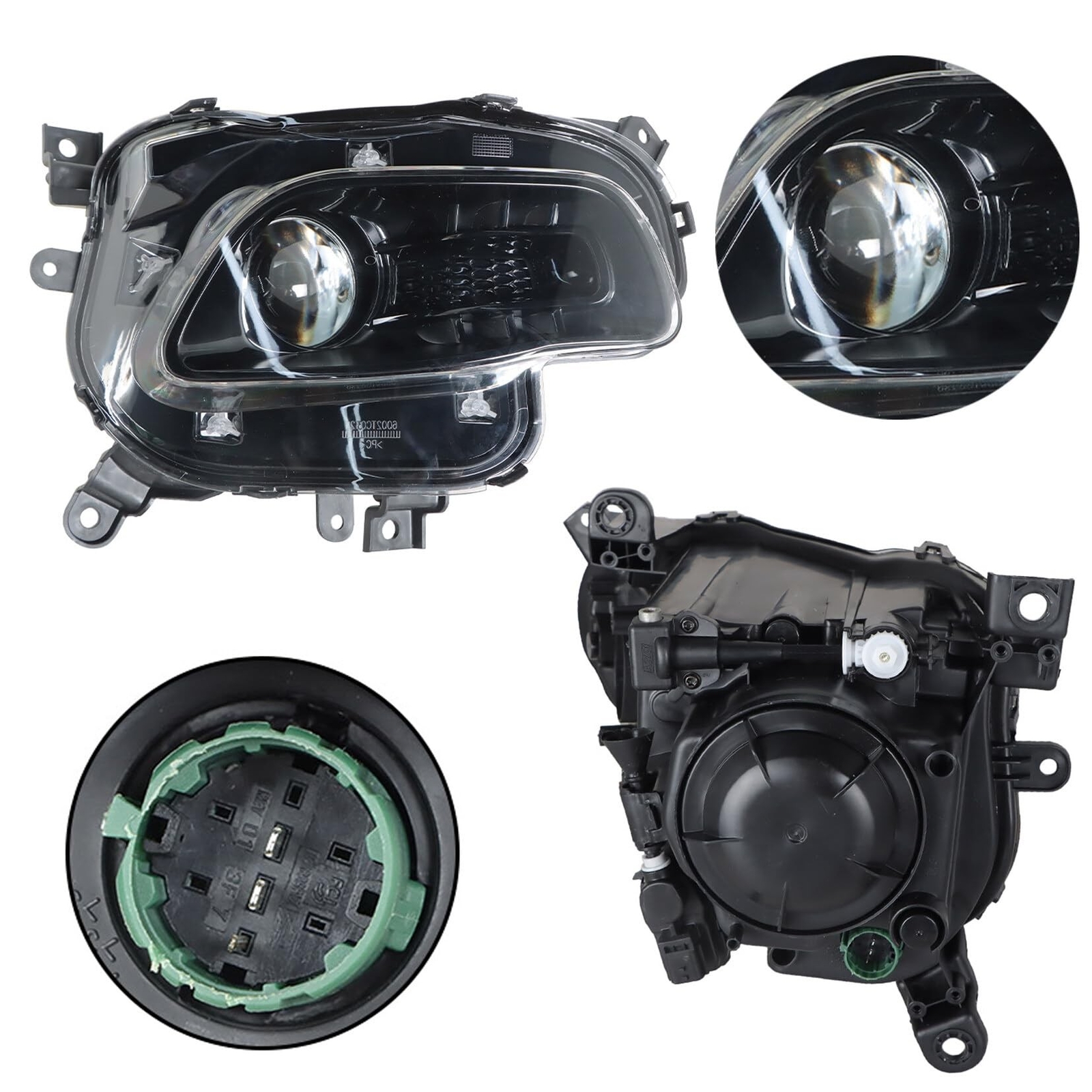 Headlight Assembly Headlamp Halogen Black Right Side Replacement for 2014-201...