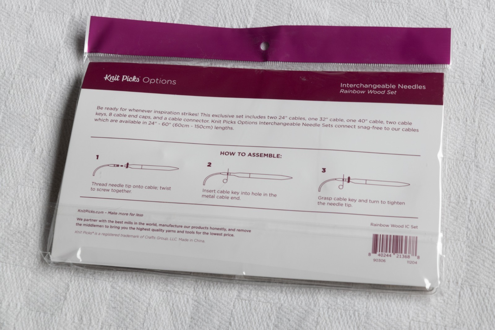 Options Wood Interchangeable Knitting Needle Set - US 4-11 (Rainbow)