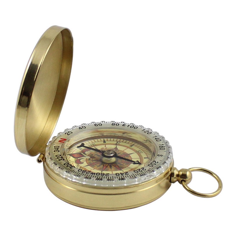 Pocket Brass Watch Style Military Army Luminous Compass Outdoor Camping Hiking