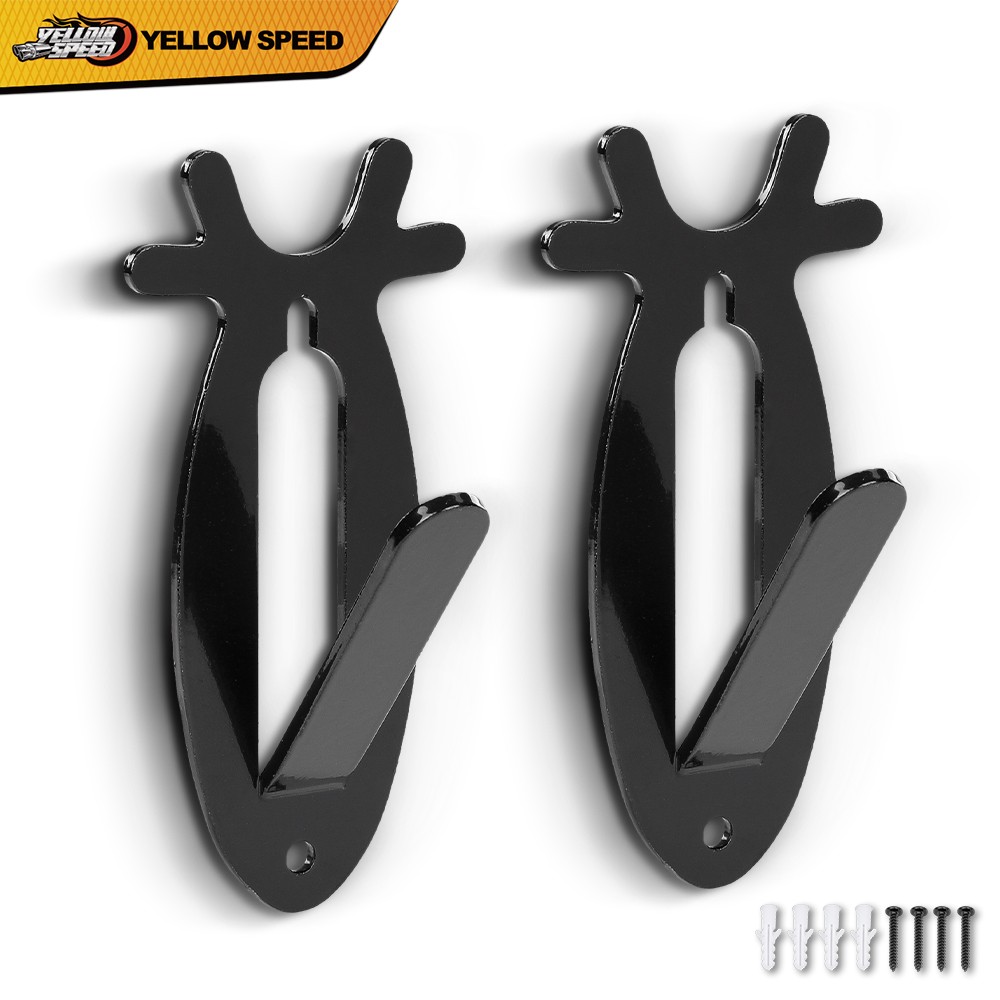 2PCS Black Antler Style European Mount Deer Skull Hanger Wall Bracket W/Hardware
