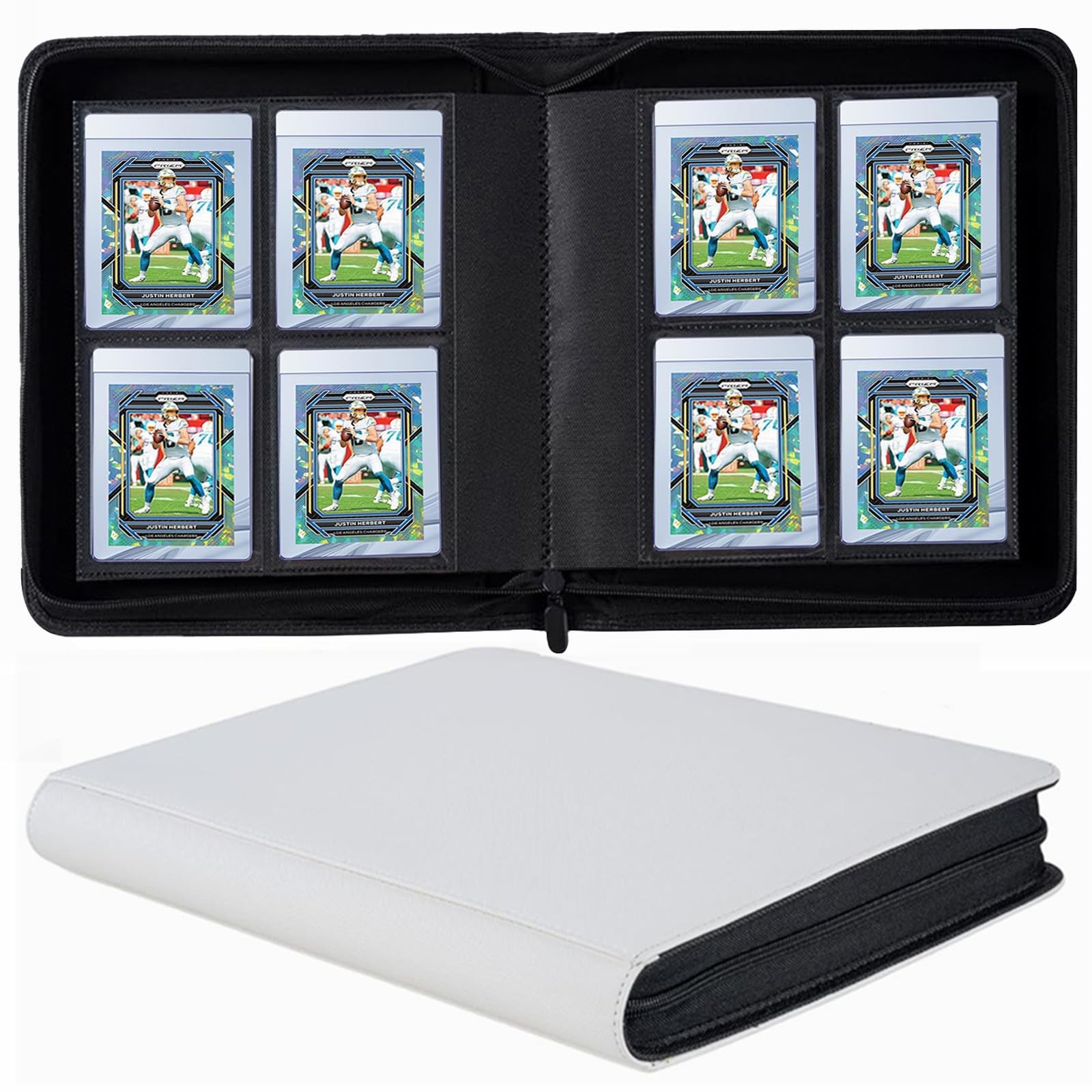 4 Pockets Card Binder for Semi Rigid Card Holders, Ringless Card Binder Album...