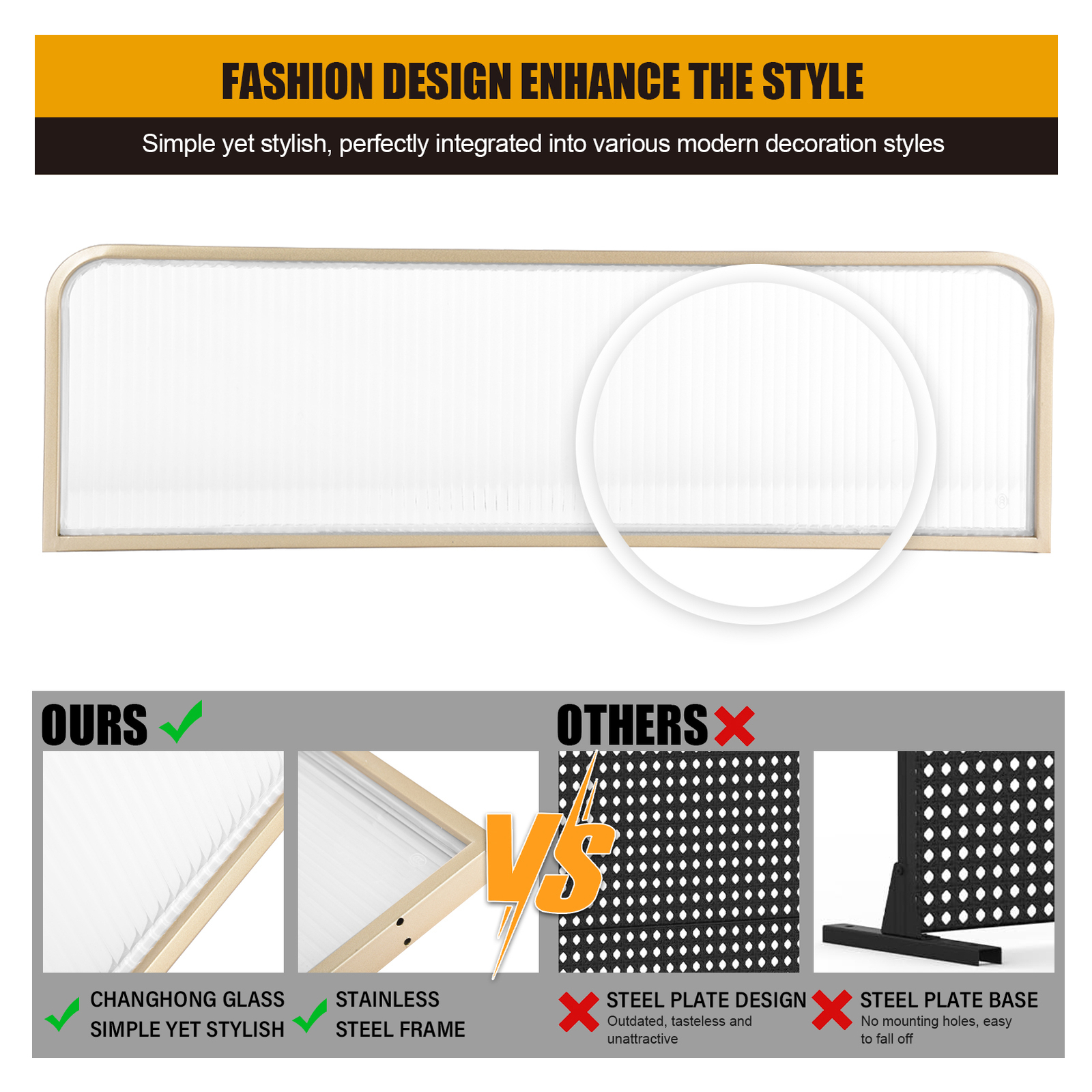 Screen Divider Translucent Table Partition Divider 40X12In Commercial