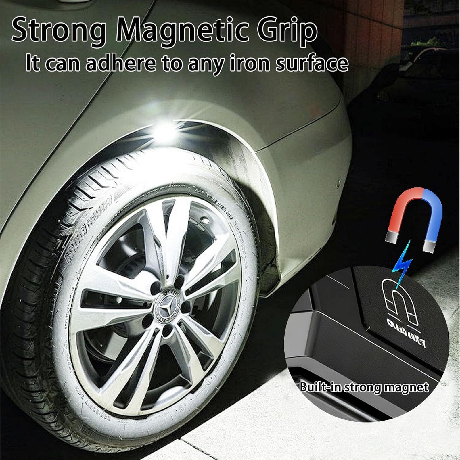 Rechargeable 2-Sided LED Keychain Work Light with Bottle Opener for Camping