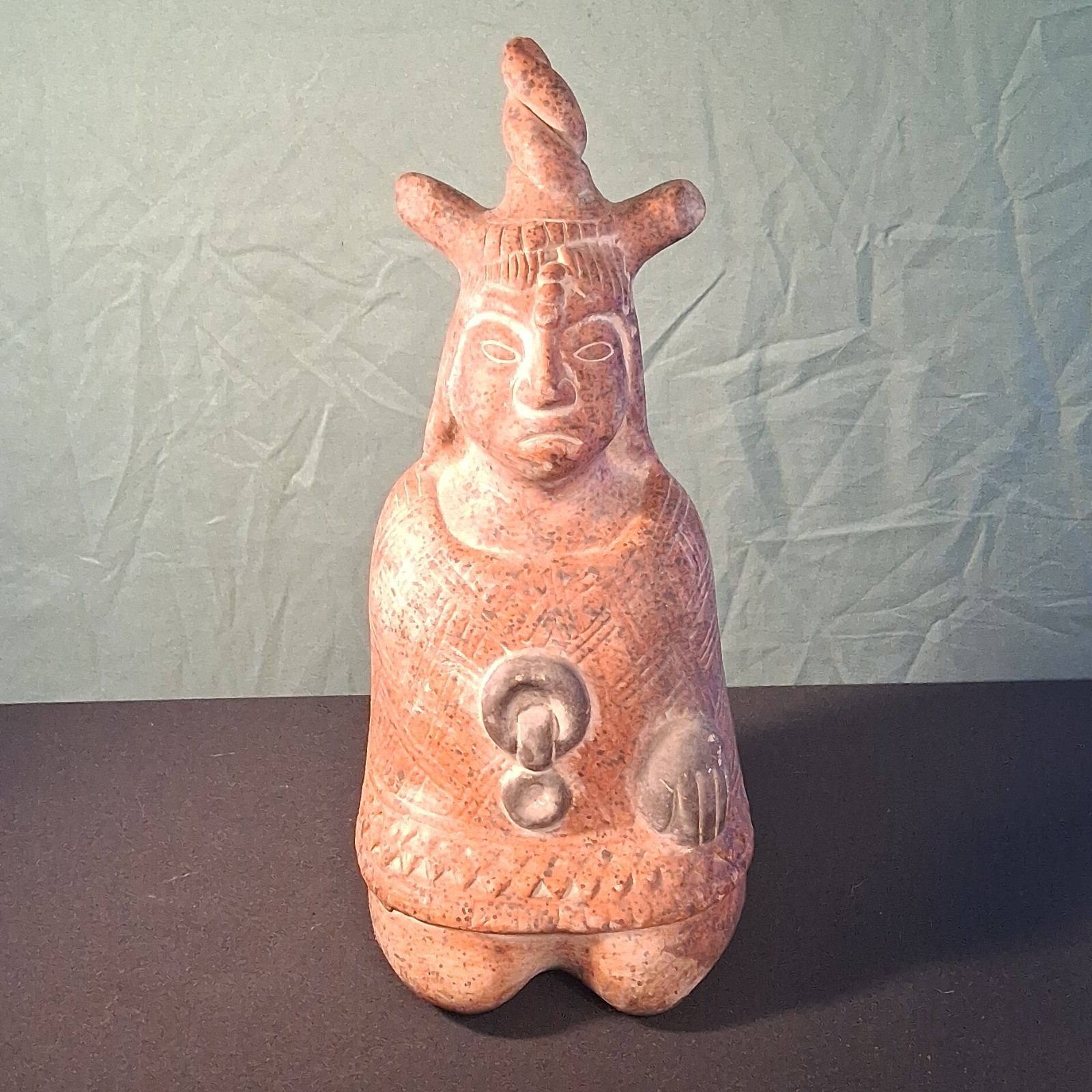 Peruvian Handmade Pre-Columbian Style Ceramic Figurine Sculpture 12 Inches Tall