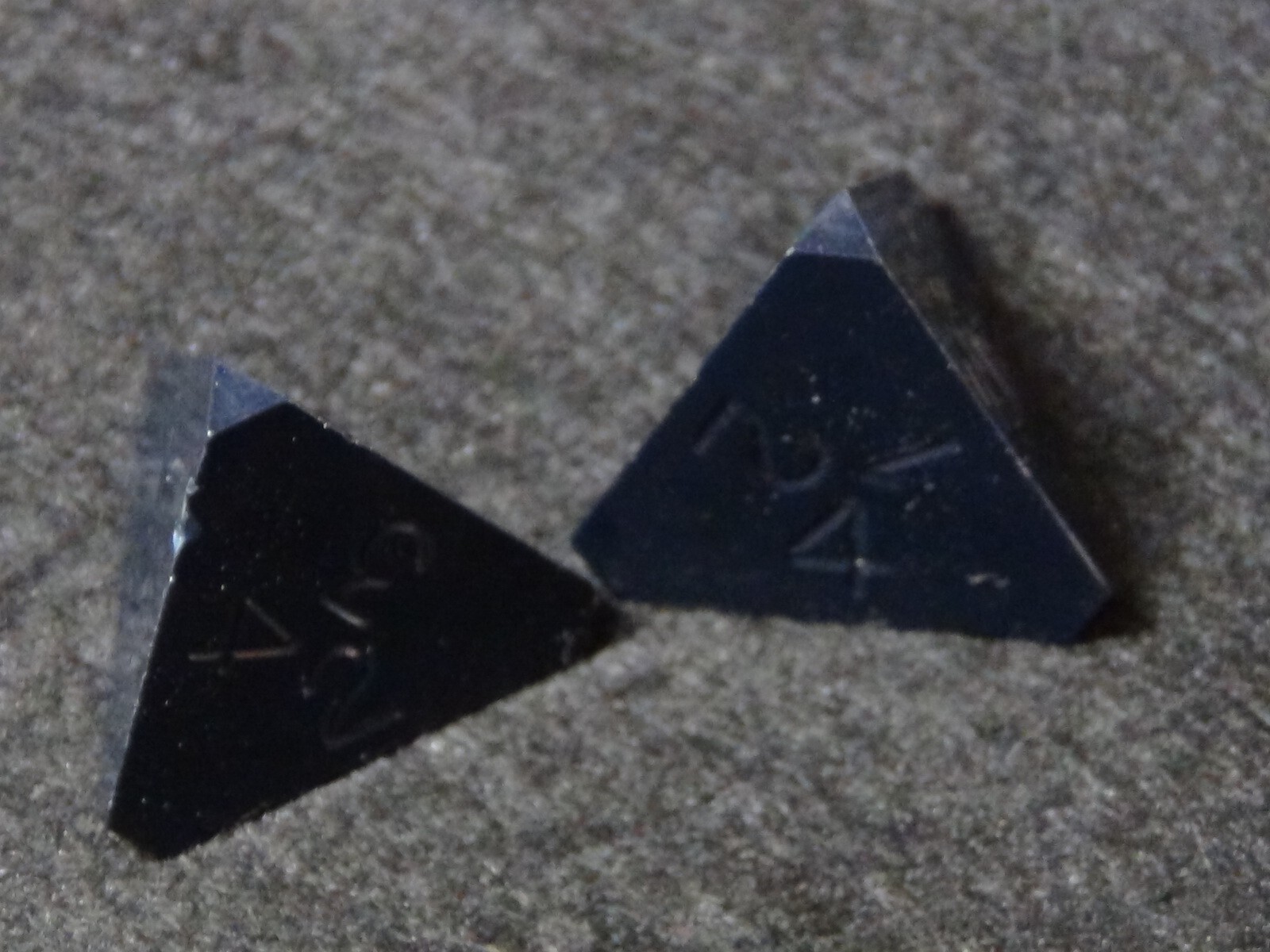 Gamescience Opaque Black D4 4-sided Dice Non-Tumbled, Un-Crayoned D&D OOP
