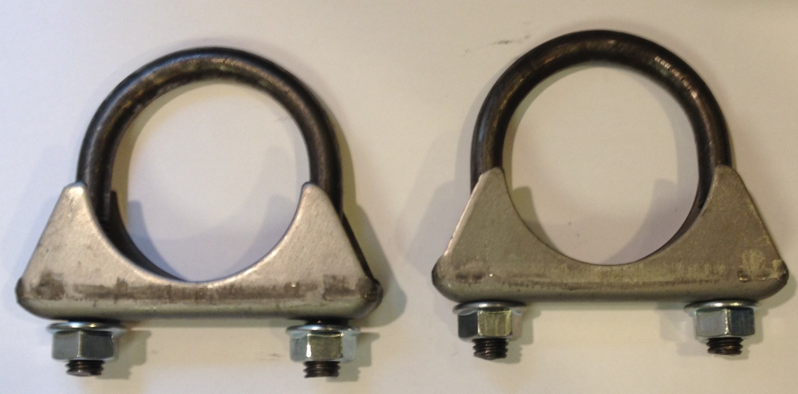 2-1/8 Heavy Duty Muffler Clamp (2 pcs) GM Style 3/8 U BOLT MADE IN USA 2 1/8"