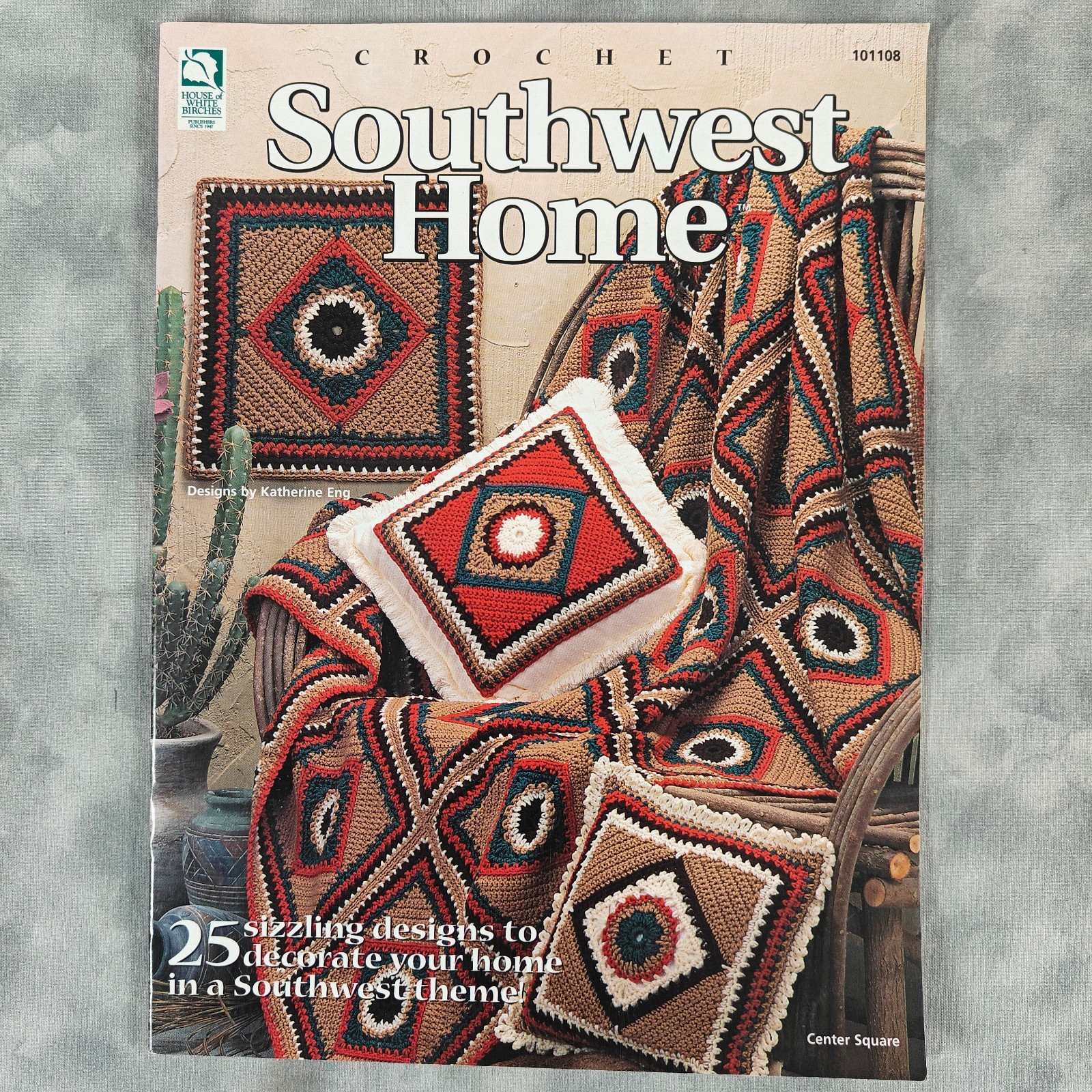 1998 HWB Crochet Southwest Home Pattern K Eng 25 Designs Afghan OOP Vtg Bklt Rug