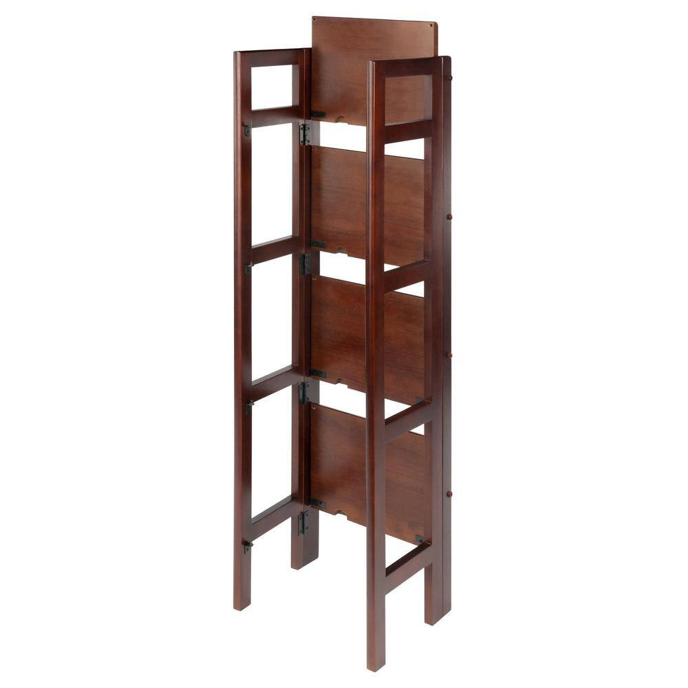 Terry 4-Tier Foldable Shelf, Narrow, Walnut