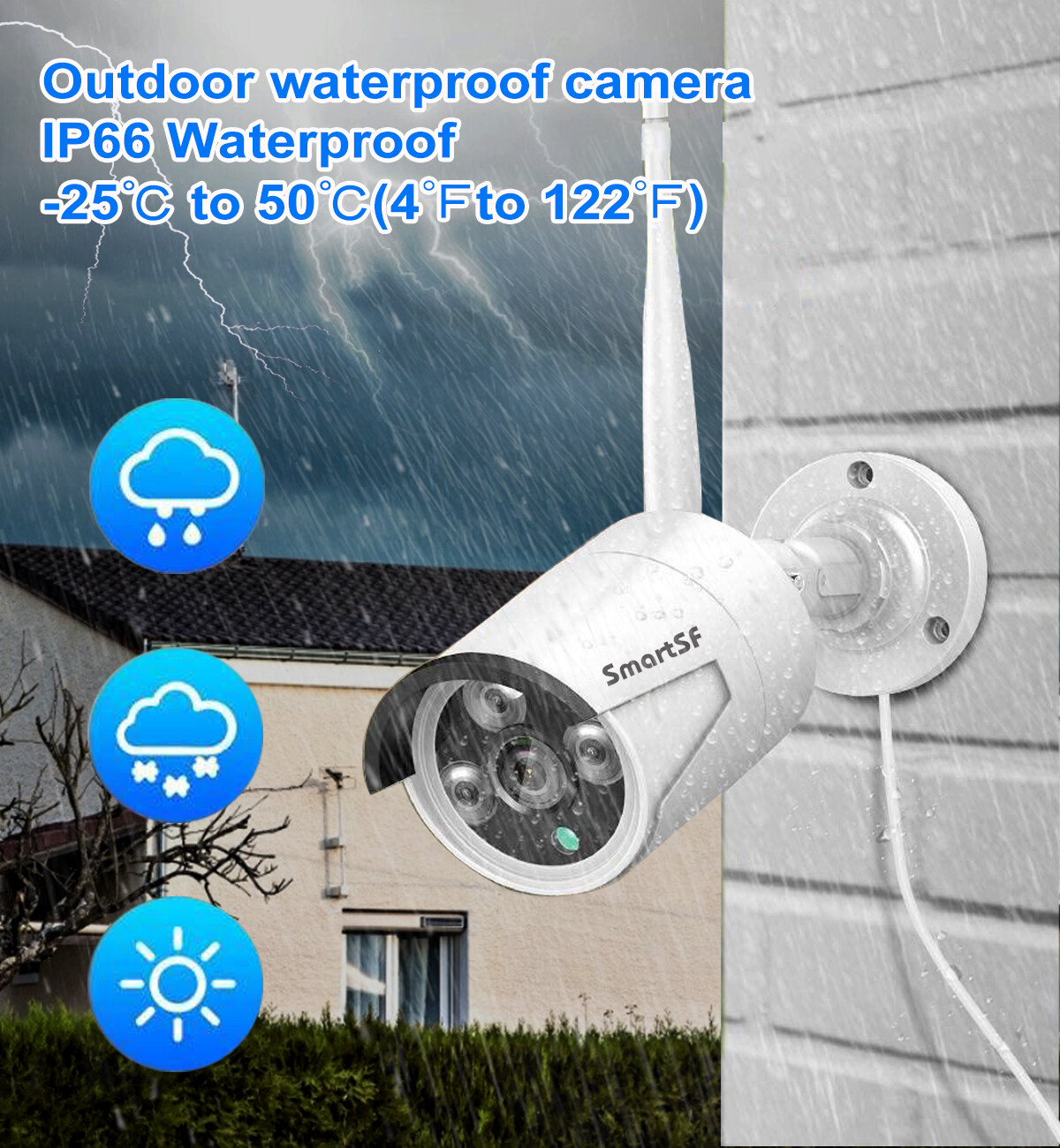 WIFI Home Security Camera System Outdoor Wireless CCTV 8CH 2MP NVR IR Night