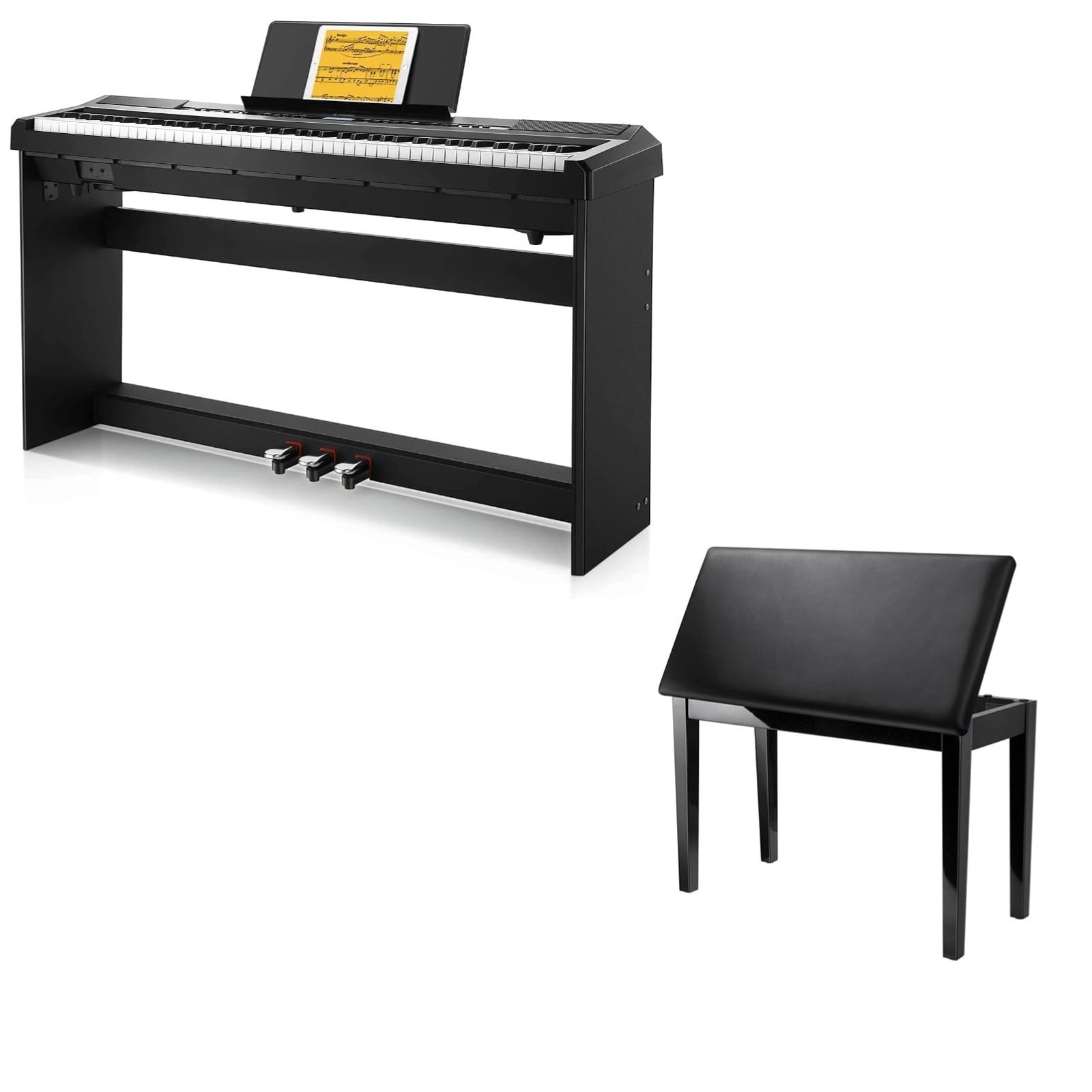 Donner DEP-20 Beginner Digital Piano 88 Key Full Size Size, Black