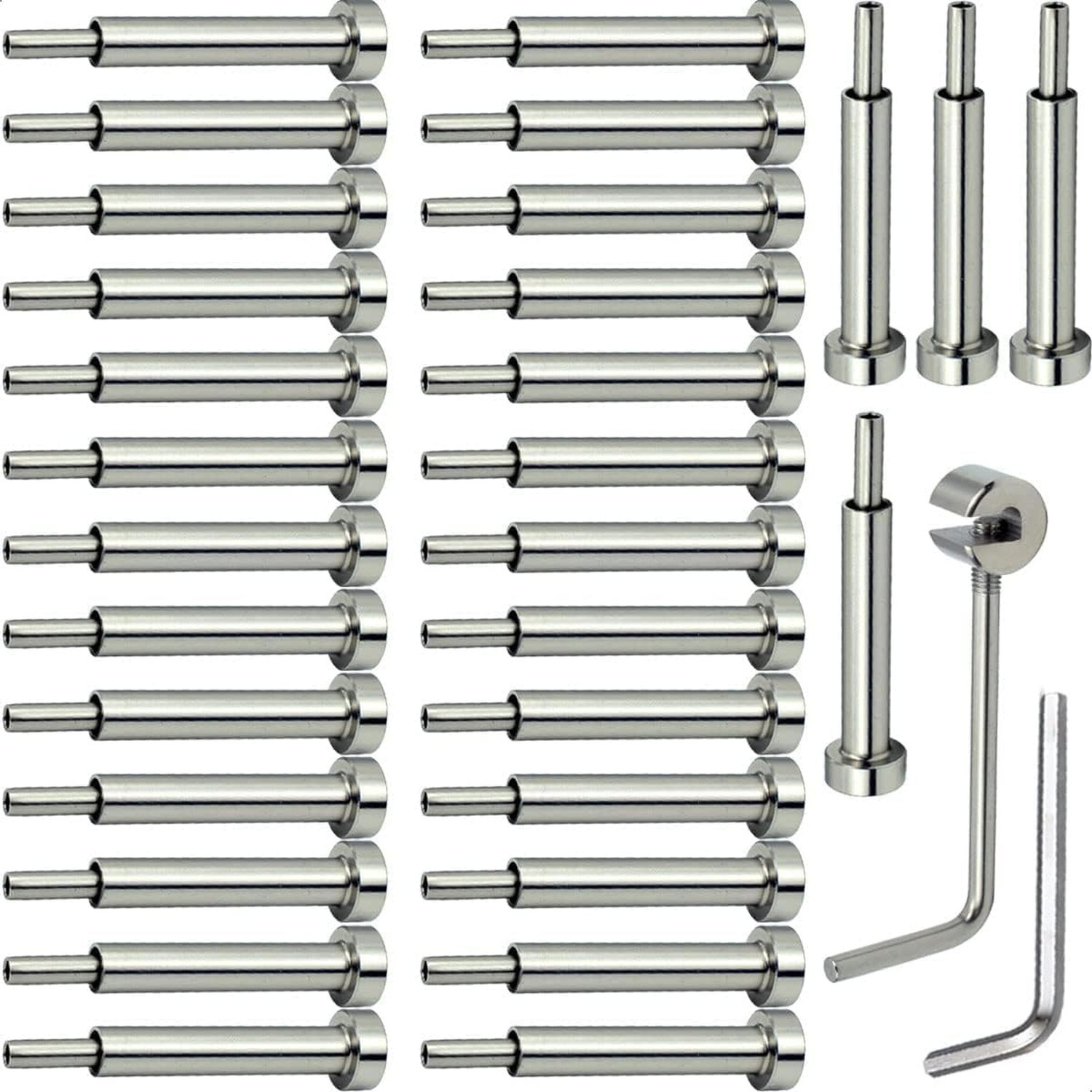 1/8 Invisible Cable Railing Hardware Kit, Stainless Steel T316 Marine Grade T...