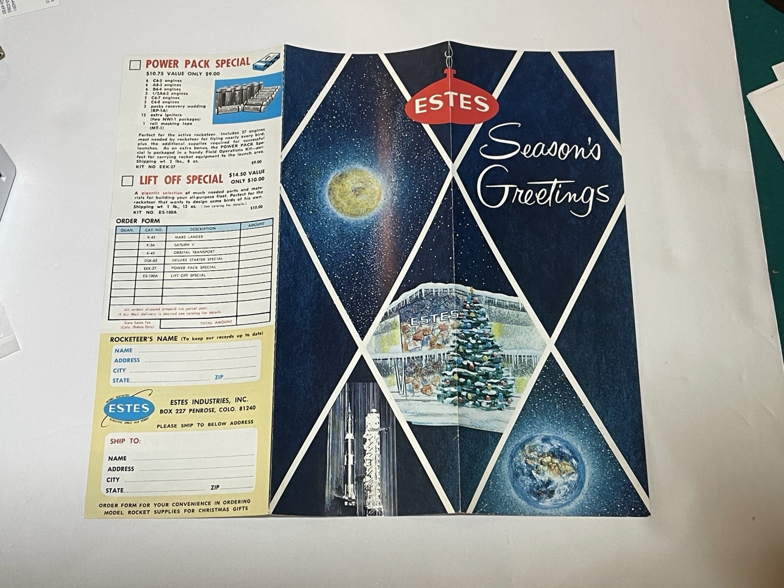 Estes Flying Model Rocket Season’s Greetings Pamphlet Rocketry