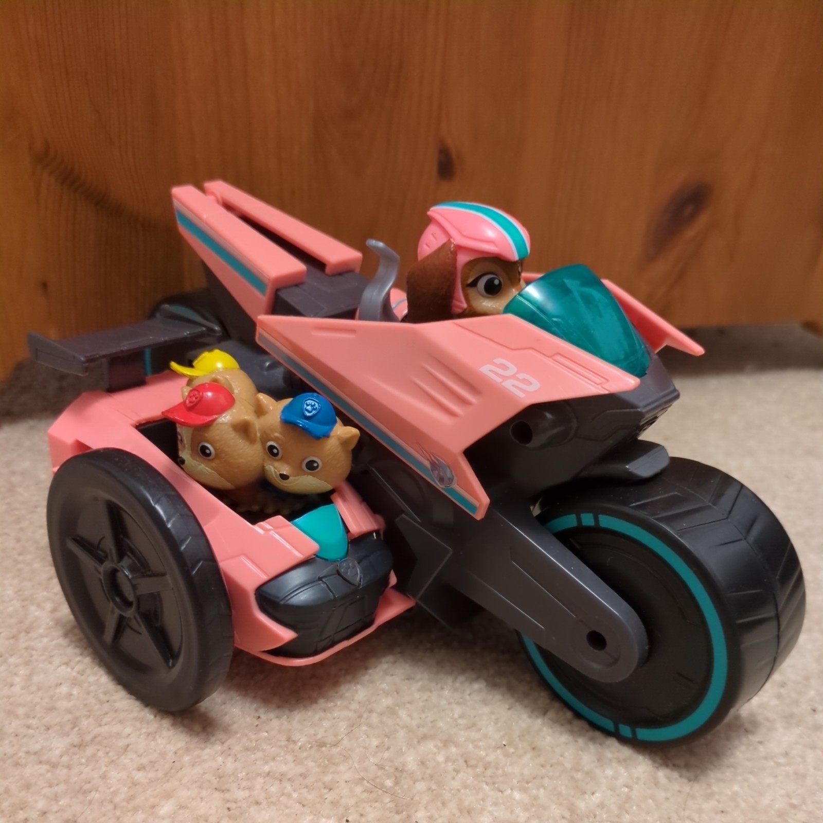 PAW Patrol Mighty Movie Liberty & Jr. Patrollers Motorbike & Sidecar Vehicle