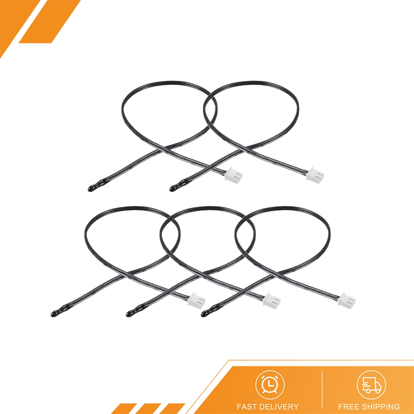 5 Pcs 10K NTC Thermistor Probe 15.7" Epoxy Sensitive Temperature Temp Sensor