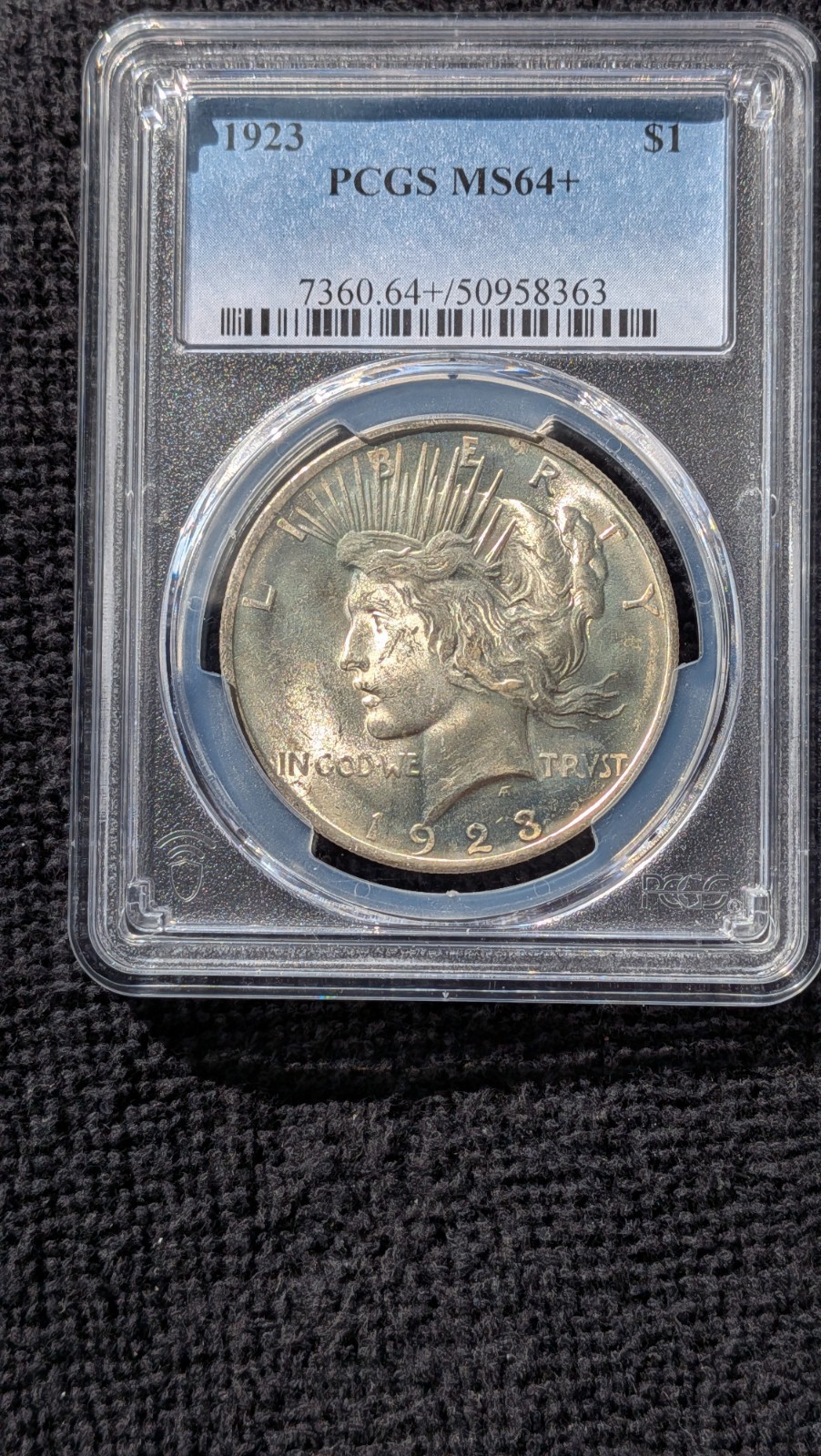 1923 PCGS MS64+ Peace Silver Dollar