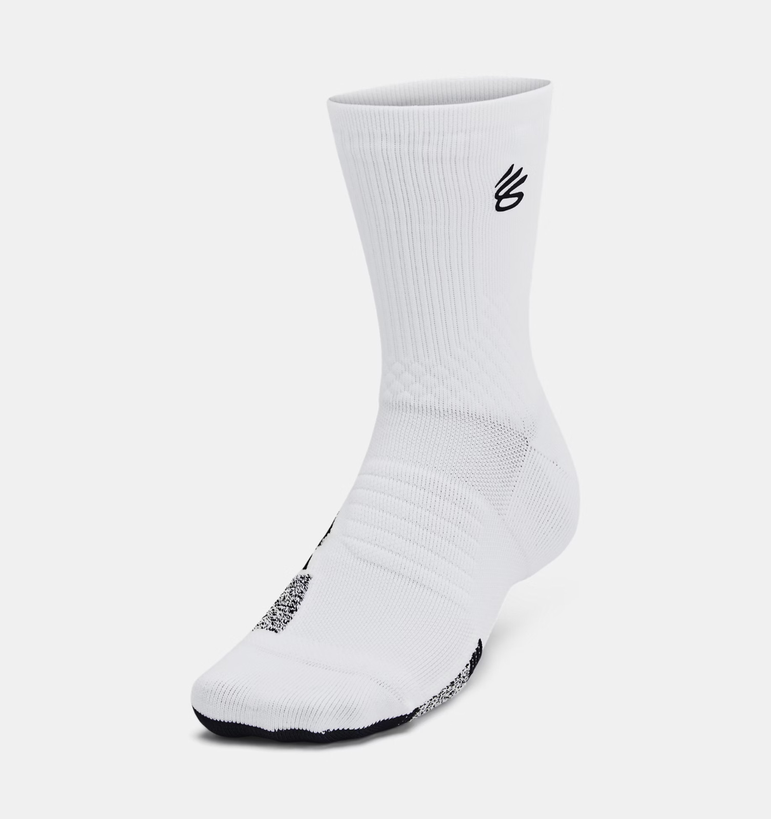 Under Armour Curry ArmourDry Playmaker Mid Crew Socks White Large 8.5-13 1376231