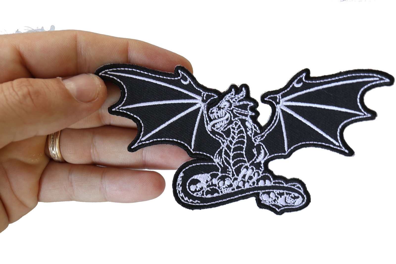 Dragon with Skulls Patch - 5x2.5 inch - P6226