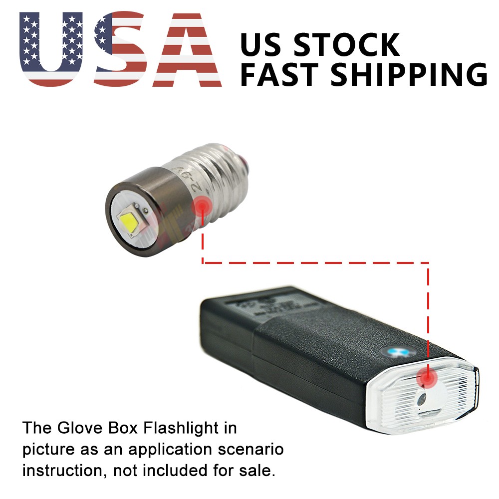 Upgrade BMW Glove Box Flashlight LED Bulb Non-Polarity E10 Screw Base