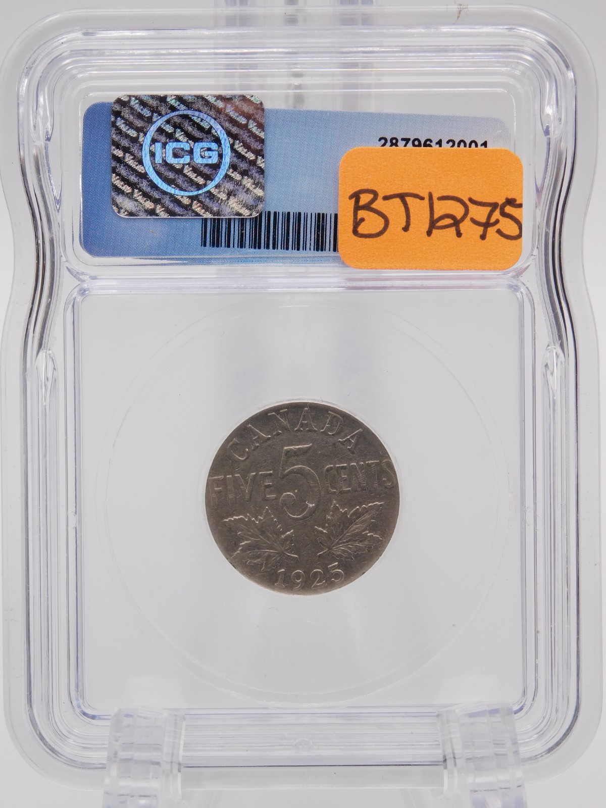 1925 Canada Five Cent ICG VF30 (BT1275)