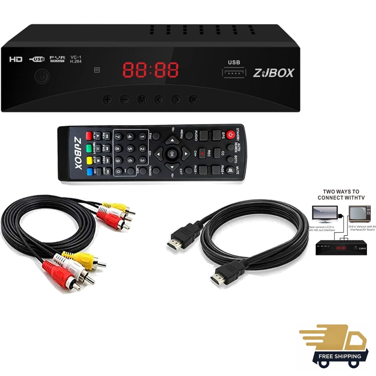 Digital TV Converter Box, ATSC Tv Tuner - for Analog HDTV Live 1080P with Rec...