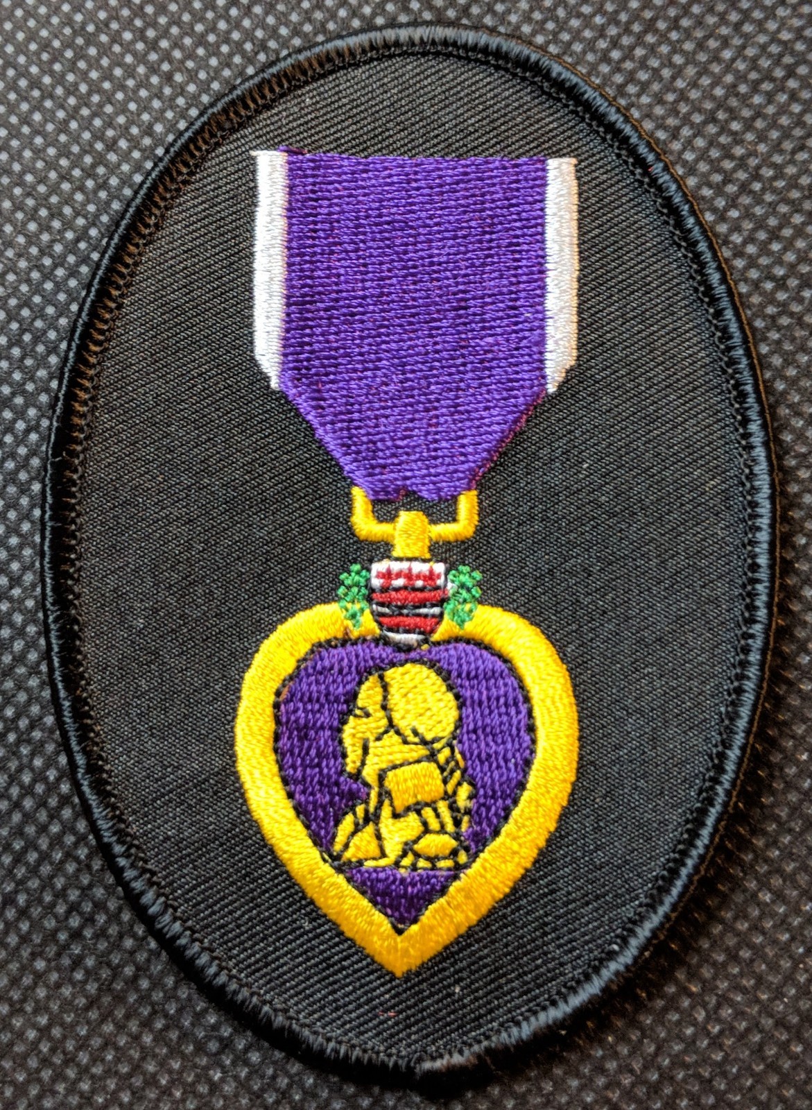 Purple Heart Ribbon Honor Award Embroidered Biker Patch