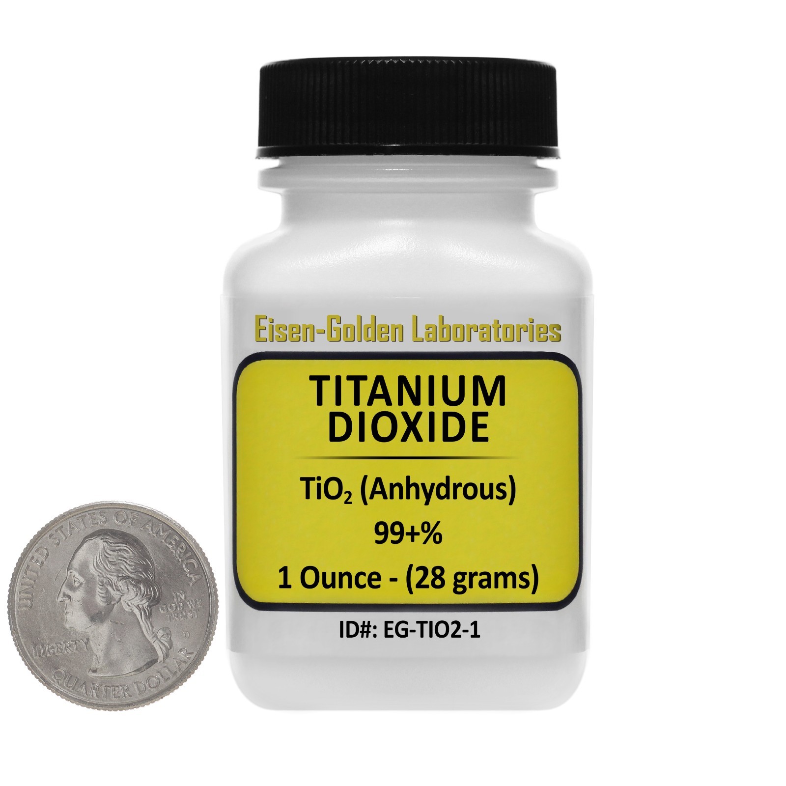 Titanium Dioxide [TiO2] 99+% ACS Grade Powder 1 Oz in a Space-Saver Bottle USA
