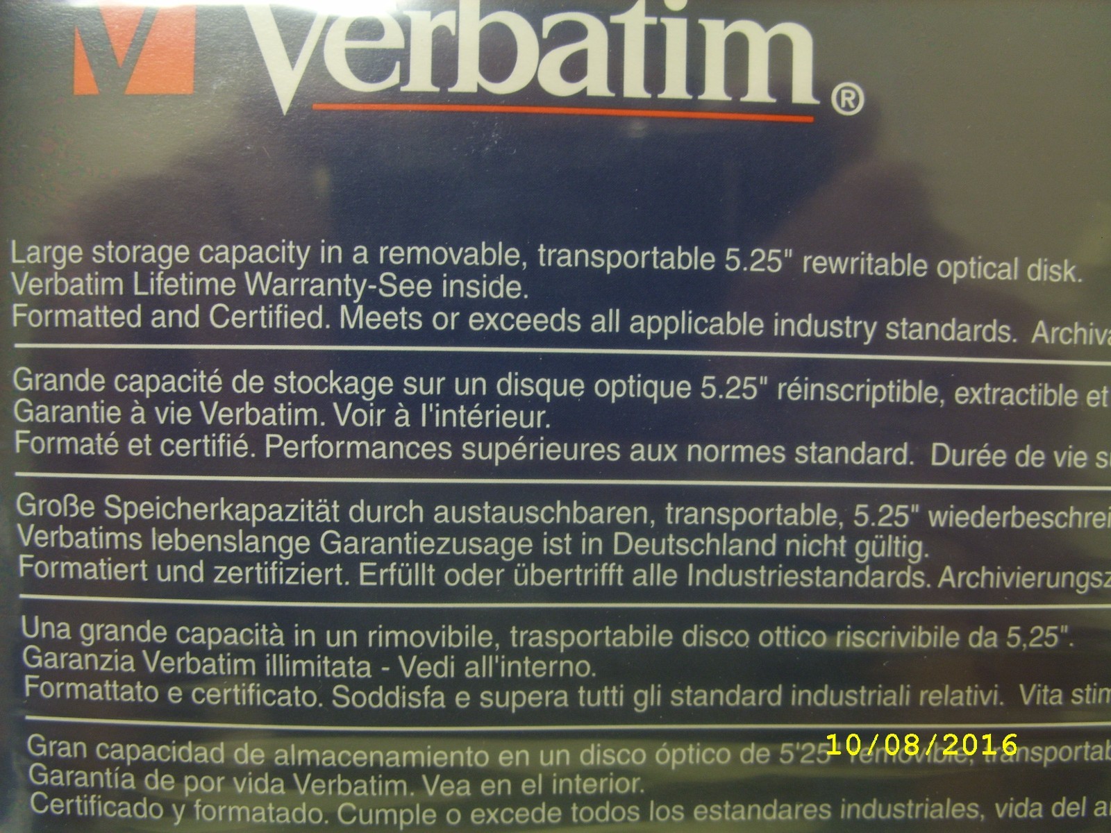 Verbatim Rewritable Optical Disk - # 92841 - 4.1GB - 5.25" - 512 Bytes - 5 PACK