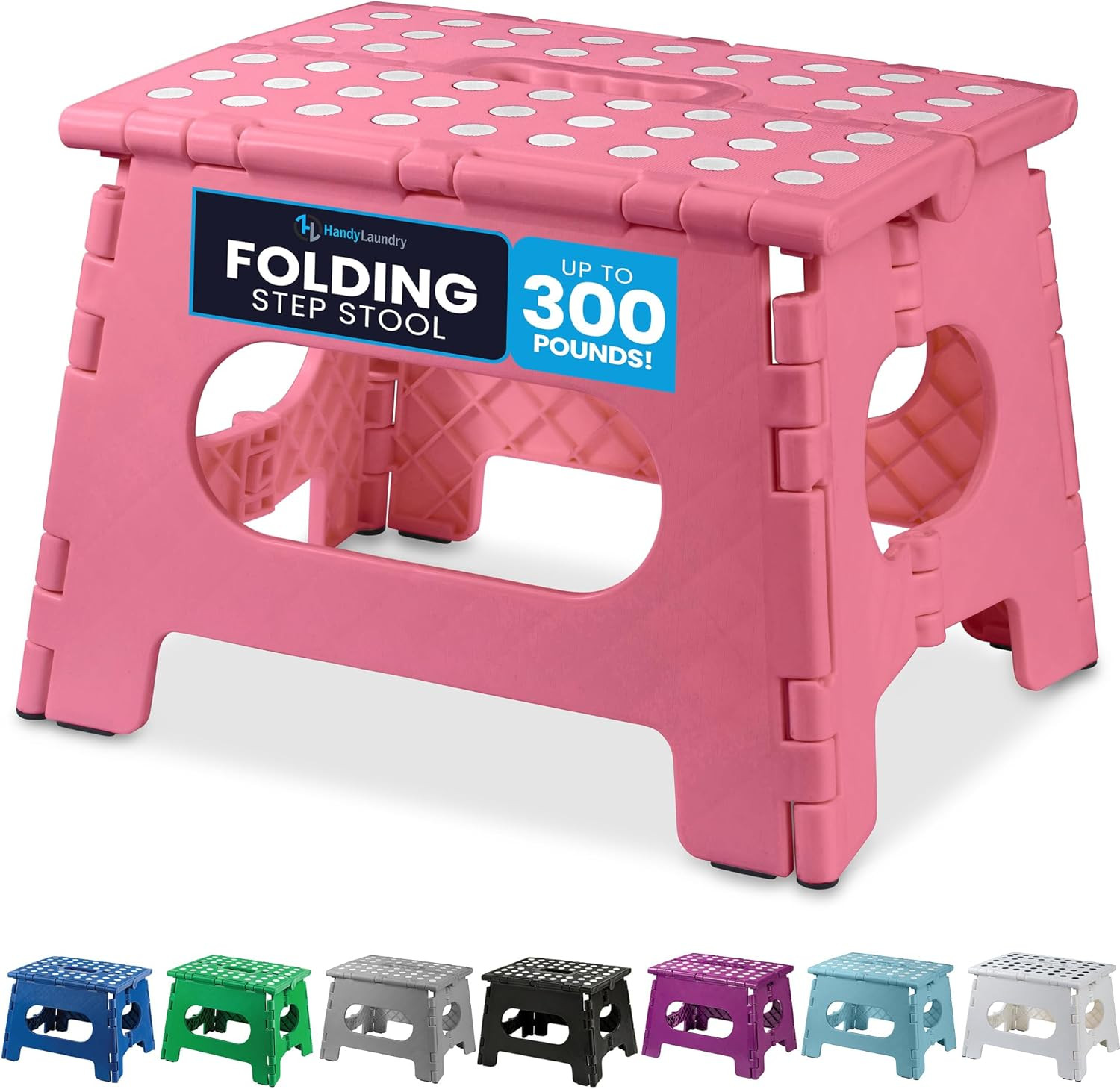 Folding Step Stool for Adults & Kids, 9 Inch Sturdy Plastic Step Stool Foldable