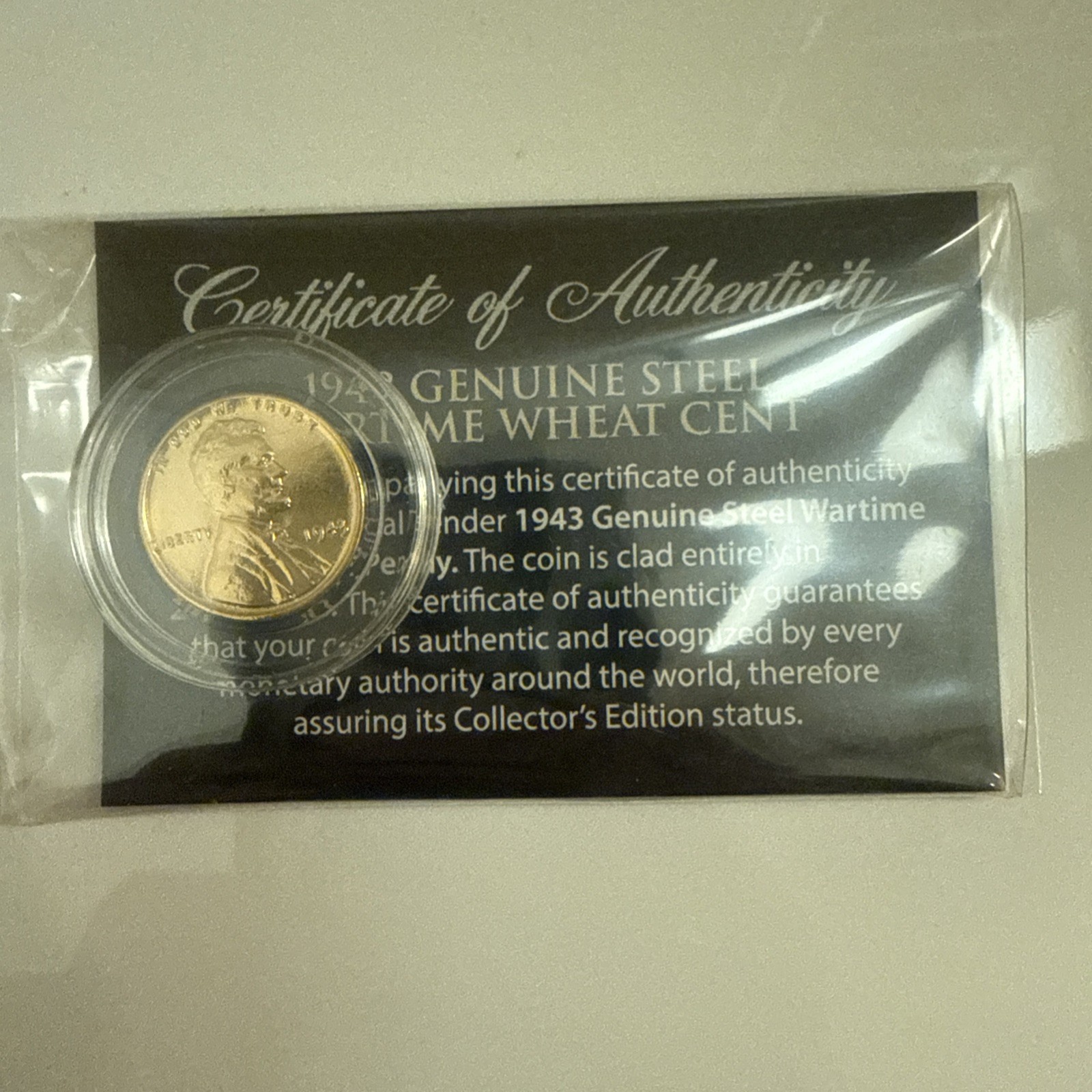 1943 Lincoln Wheat Cent 24k Gold Plated WWII Steel Wartime 1C Coin