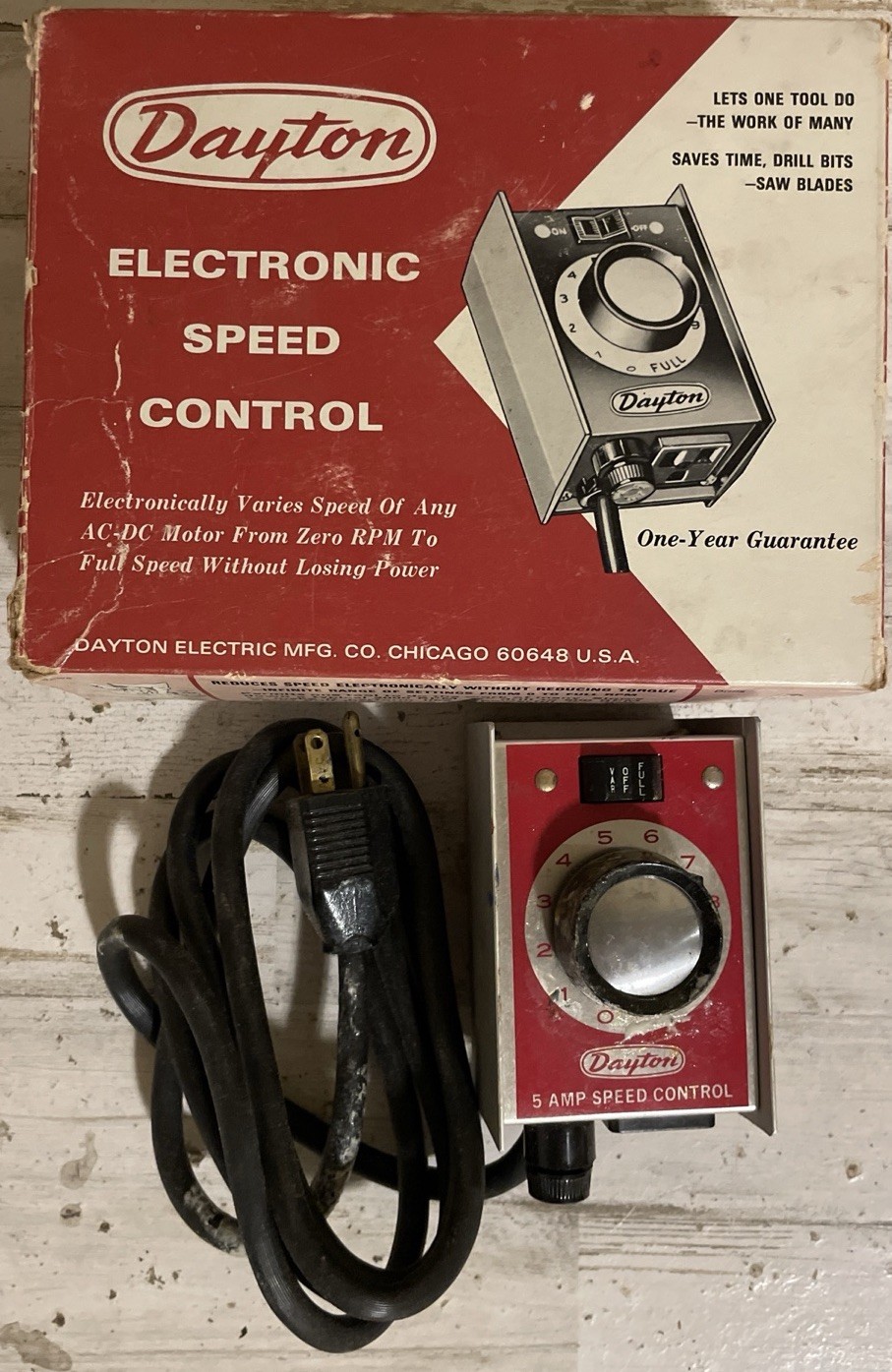 Dayton 5amp 120 Volt Speed Control Model 4X599 - Tested