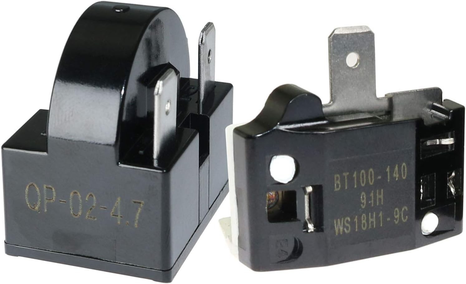 MEETOOT QP-02-4.7 PTC Start Relay 3 Pin with Overload Protector for Fridge