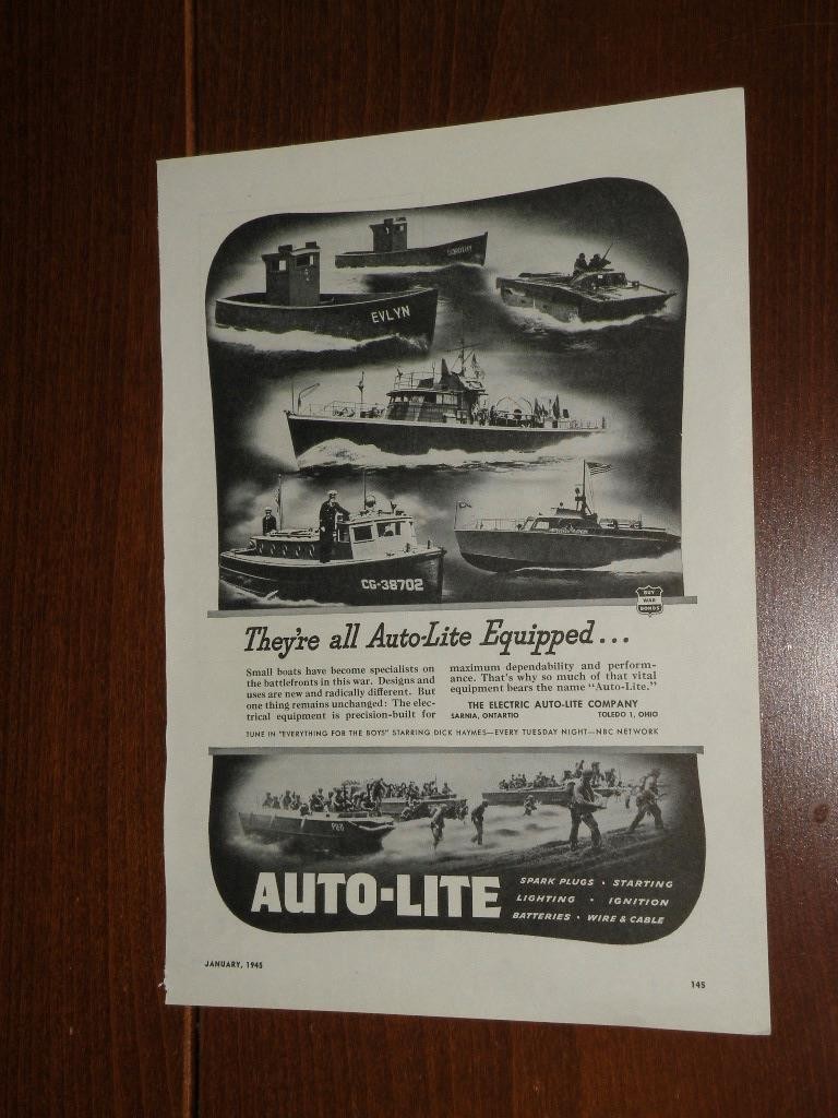 Magazine Ad - 1945 - Auto-Lite - Toledo, OH - World War 2