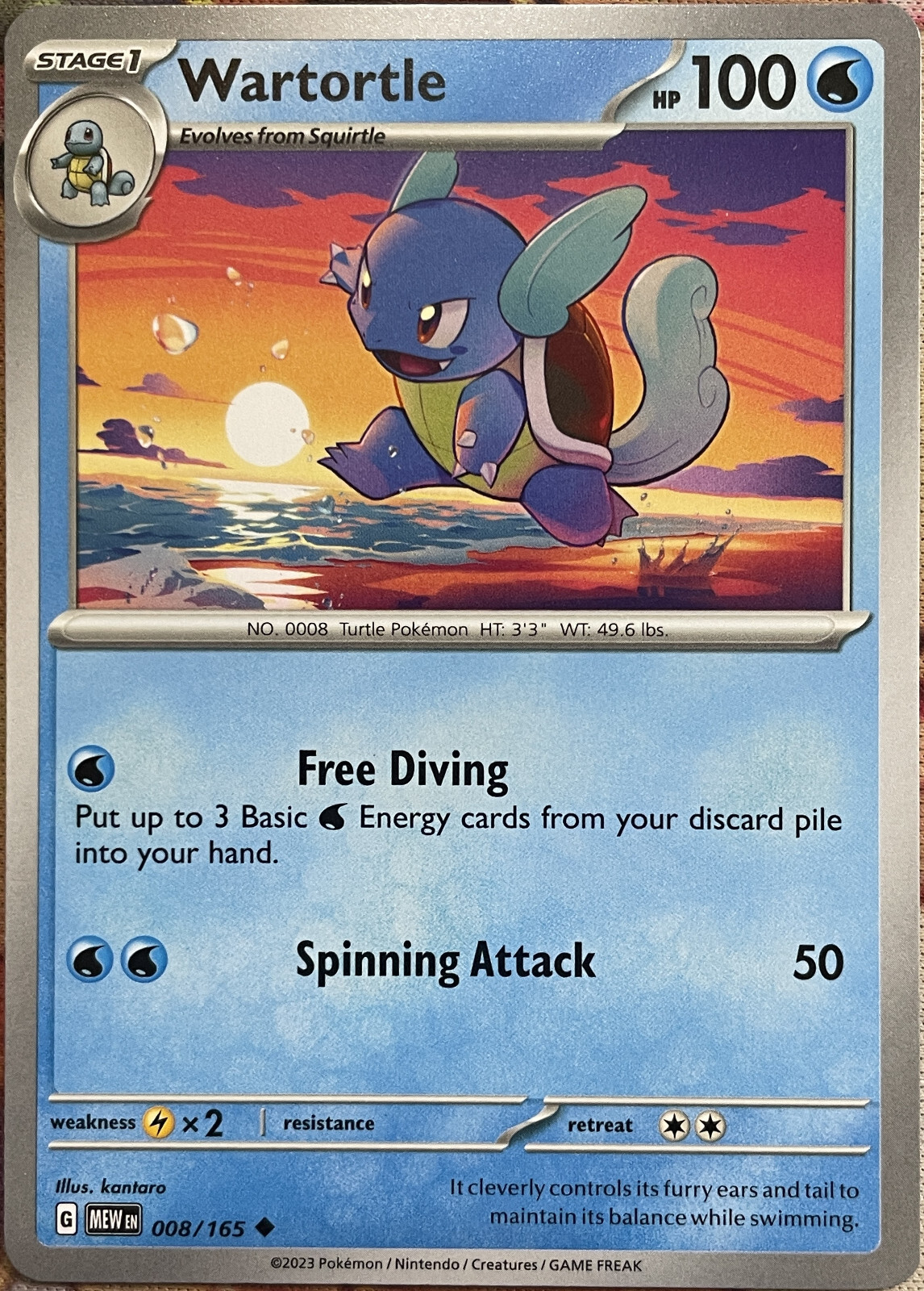 Wartortle - 008/165 - Scarlet & Violet 151 Pokemon 2023