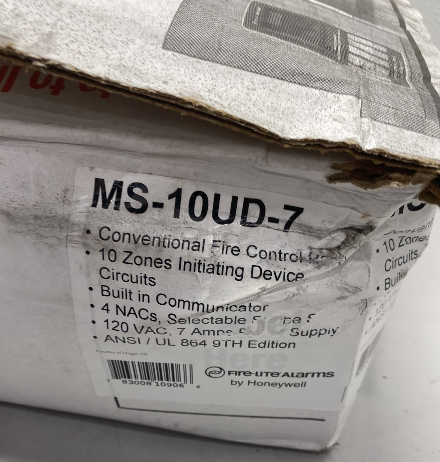 FireLite MS-10UD-7 10-Zone Fire Control Panel