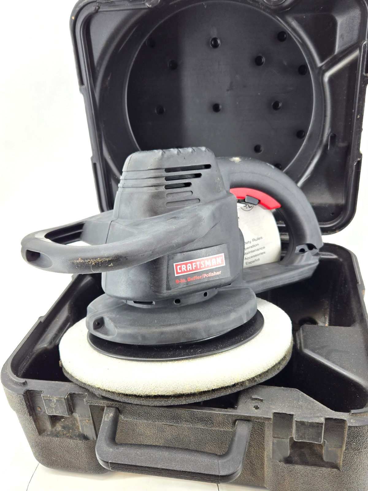 Craftsman 9in Buffer/Polisher Electric MO:646.10659 120V 3000RPM Tested w/Case