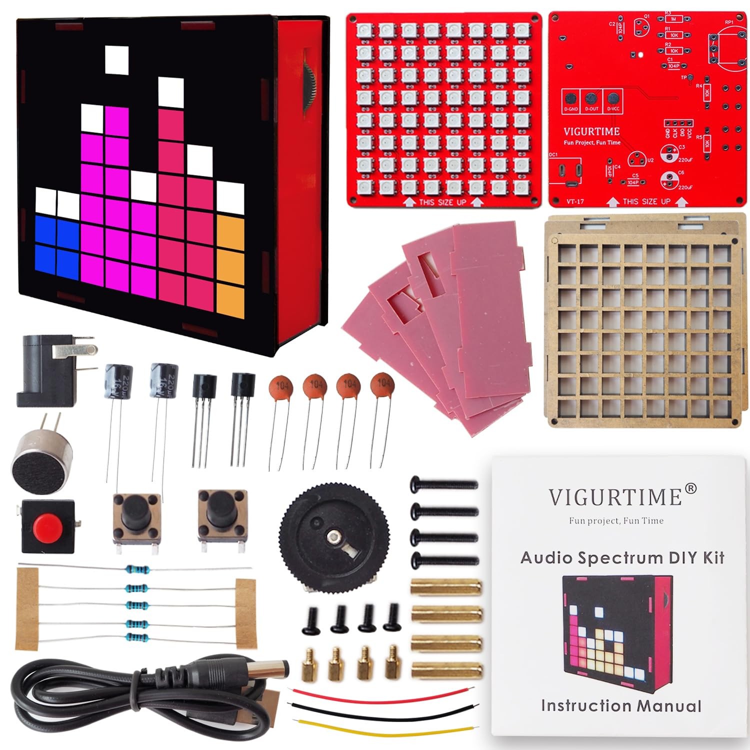DIY Music Spectrum Soldering Project Kit, Music Active Pickups with Cool Anim...