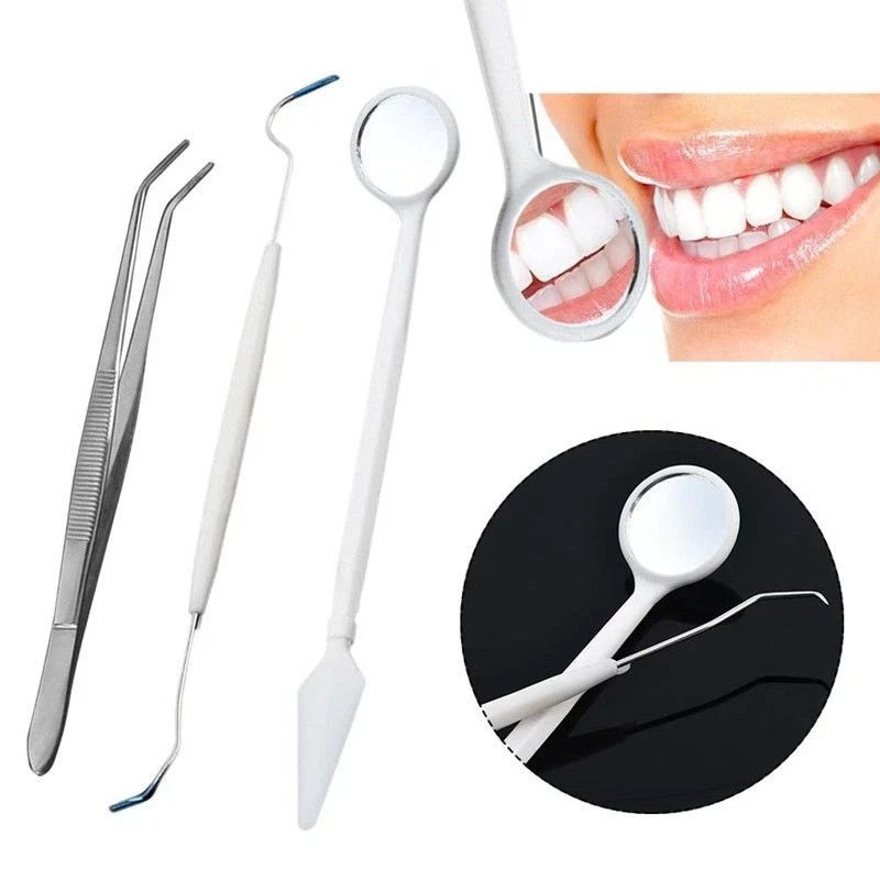3 Pcs/Set Dental Examination Set Diagnostic Mirror Teeth Explorer Hygiene Tools