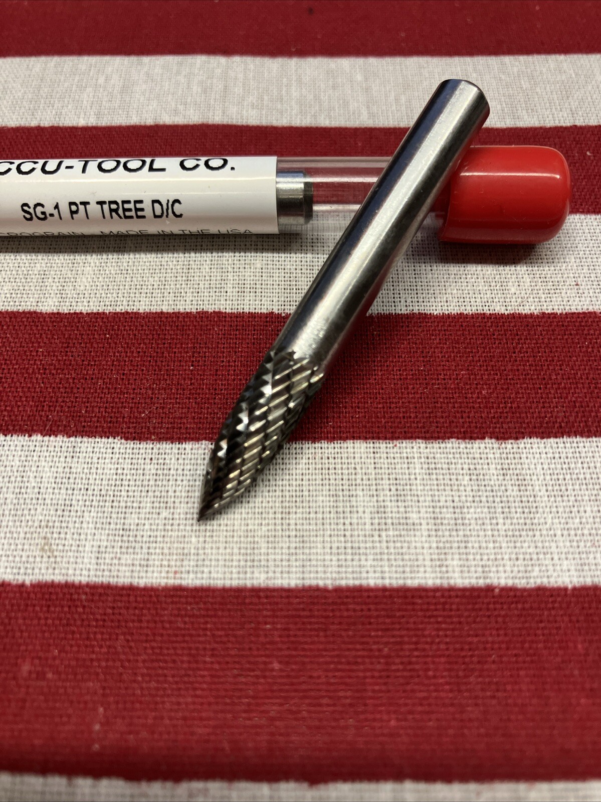 New SG-1 Accu-Tool Tree Shape Dbl Cut Carbide Burr USA!