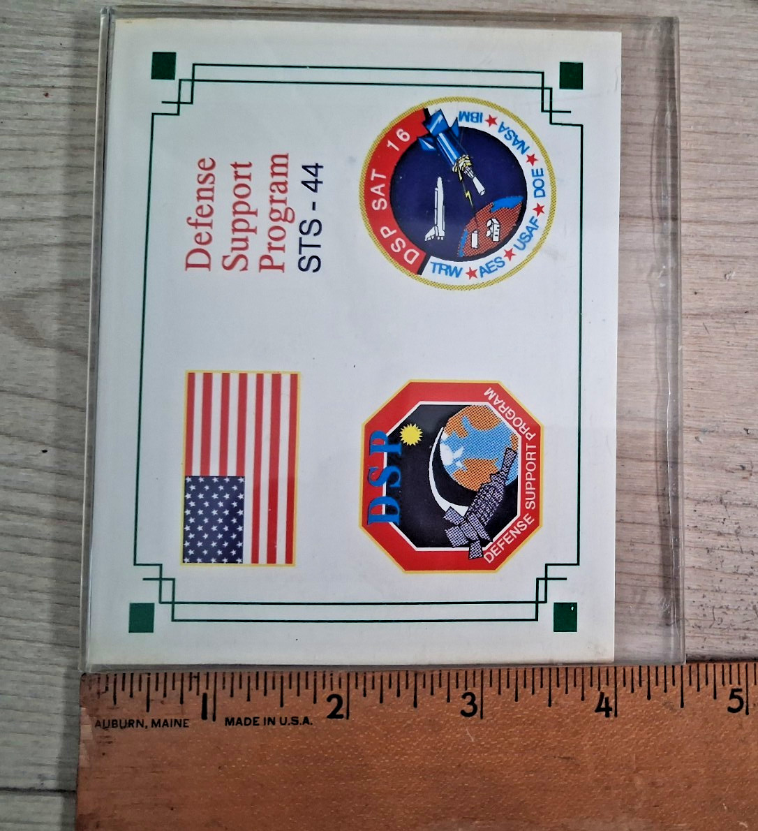 Vintage TRW Space Shuttle Atlantis Flight STS-44 Memorabilia Card FROM ORBIT